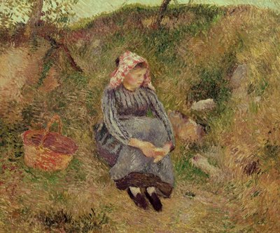 Seated Peasant Girl, 1883 by Camille Jacob Pissarro